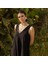 Lıly-Elbise V Yaka Oversize Siyah Poplin 4