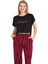 Kırmızı - Siyah Renk Çizgi Desenli Lady 12559 Kadın Kısa Kol Pamuk Viskon Lady Pijama Takımı 3