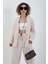 Bej Naturel Keten Tek Cep Oversize Keten Ceket 1