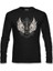 Guitar And The Wings Siyah Erkek Sweatshirt 1