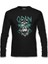 Odin Viking With Raven Birds Siyah Erkek Sweatshirt 1