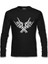 Skeleton Hands Doing Rock Gesture Siyah Erkek Sweatshirt 1