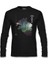 Wild Wolf In The Forest Siyah Erkek Sweatshirt 1
