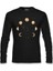 Phases Of The Golden Moon In Space Siyah Erkek Sweatshirt 1