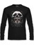 Skull Over A Horror House Siyah Erkek Sweatshirt 1