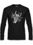 Skeleton Hand Holding Drumsticks Siyah Erkek Sweatshirt 1