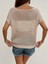 Kadın Kısa Kollu Geniş Bisiklet Yaka Ajurlu Triko Bluz 5