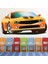 Sarı Spor Araba Siyah Şerit Dekoratif Duvar Sticker Çıkartması Bebek Çocuk Odası 1