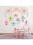 Kuş Evleri Pembe Çiçekler Dekoratif Duvar Sticker Çıkartma Bebek Çocuk Odası 1