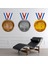Spor Madalyaları Altın Gümüş Bronz Dekoratif Duvar Sticker Çıkartması Spor Salonu Çocuk Odası 1