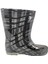 Çocuk Gri Renkli Ekoseli Iş Bahçe Yağmur Çizmesi 1