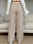 Beli Lastikli Bol Paça Taş Rengi Pantolon PANT2874 5