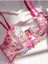 Pembe Balenli Çiçek Desenli Bralet Takım 4