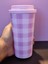 Pembe - Lila Ekoseli Mug ve Simli Kulak Boynuz Dekorlu Yumuşak Peluş Kulaklık 2 Li Set 3