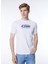 Bisiklet Yaka Beyaz Erkek T-Shirt K4125DW_ODOM Typo 1