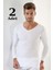 2'li Paket Erkek Badi Uzun Kollu T-Shirt V Yaka Basic %100 Pamuk Ribana Beyaz - 2xl 1