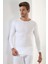 2'li Paket Erkek Badi Uzun Kollu T-Shirt Bisiklet Yaka Basic %100 Pamuk Ribana Beyaz - L 4