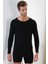 2'li Paket Erkek Badi Uzun Kollu T-Shirt Bisiklet Yaka Basic %100 Pamuk Ribana Siyah - M 3