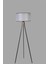 Fısco Tripod Siyah Lambader Silindir Hasır Gri Abajurlu 3