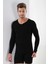 2'li Paket Erkek Badi Uzun Kollu T-Shirt V Yaka Basic %100 Pamuk Ribana Siyah - Xl 4