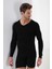 2'li Paket Erkek Badi Uzun Kollu T-Shirt V Yaka Basic %100 Pamuk Ribana Siyah - Xl 5