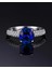 Safir Taşlı Diamond Yarımtur Tektaş Kadın Gümüş Yüzük 3