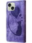 IPhone 15 Için Kılıf Artı Kart Cep Tutucu Kapak Kabartmalı Sevimli Kedi Durumda (Yurt Dışından) 4