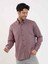 Bordo Erkek Regular Fit Desenli Düğmeli Yaka Uzun Kol Gömlek - 99219 3