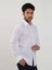 Beyaz Erkek Slim Fit Düz Brent Yaka Uzun Kol Gömlek - 79181 1