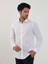 Beyaz Erkek Slim Fit Düz Brent Yaka Uzun Kol Gömlek - 79181 3