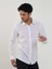Beyaz Erkek Slim Fit Düz Brent Yaka Uzun Kol Gömlek - 79181 4