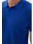 Erkek Polo Yaka Jakarlı Triko T-Shirt Saks 4