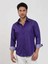 Mor Erkek Slim Fit Düz Düğmeli Yaka Uzun Kol Gömlek - 102519 2