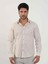 Bej Erkek Slim Fit Kareli Brent Yaka Uzun Kol Gömlek - 102409 2