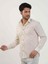 Bej Erkek Slim Fit Kareli Brent Yaka Uzun Kol Gömlek - 102409 3