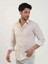 Bej Erkek Slim Fit Kareli Brent Yaka Uzun Kol Gömlek - 102409 4