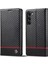 Samsung Galaxy S24 Kart Ekleme Deri Folio Flip Case Fiber Için Kılıf (Yurt Dışından) 1