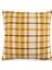 Sarı Ekoseli Yünlü Kumaştan 50x50 Kare Kırlent Kılıfı 1