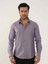 Mor Erkek Slim Fit Düz Brent Düğmeli Yaka Uzun Kol Gömlek - 102459 2