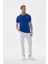 Erkek Polo Yaka Jakarlı Triko T-Shirt Saks 2