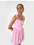 Mini Elbise Askılı Poplin Gipeli V Yaka Slim Fit 1