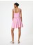 Mini Elbise Askılı Poplin Gipeli V Yaka Slim Fit 4