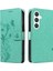 Samsung Galaxy S24 Için Kılıf Yüksek Kaliteli Deri ve Kart Yuvası Kabartmalı (Yurt Dışından) 5
