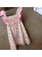 Lolli Boom Kids Kız Çocuk Fırfır Kol Flamingo Desen Askılı Elbise Pembe Beyaz Renk 5