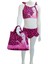 Pembe Kız Çocuk Leopar Desenli Plaj Çantalı Bikini Kız Çocuk Pembe Çantalı Bikini 2