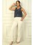 Yüksek Bel Cepli En Boy Likra Ispanyol Paça Pantolon 2