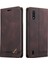 Samsung Galaxy A01 Premium Deri Premium Deri Kickstand Için Kılıf (Yurt Dışından) 1