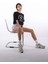 Juice Oversize Kadın Crop T-Shirt Siyah 2