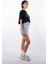 Juice Oversize Kadın Crop T-Shirt Siyah 3