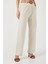 Pamuklu Yüksek Bel Kemerli Palazzo Pantolon Bayan Pantolon 673PY2005 4